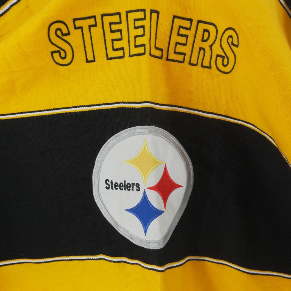 Pittsburgh Steelers Poncho Black Yellow Woven Fringe Acrylic Cotton One Size - Picture 3 of 4